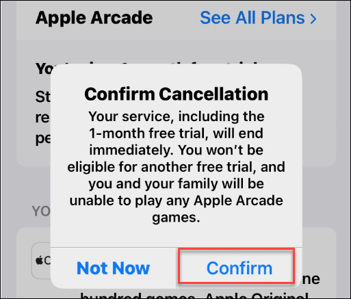 Apple Arcade را لغو کنید