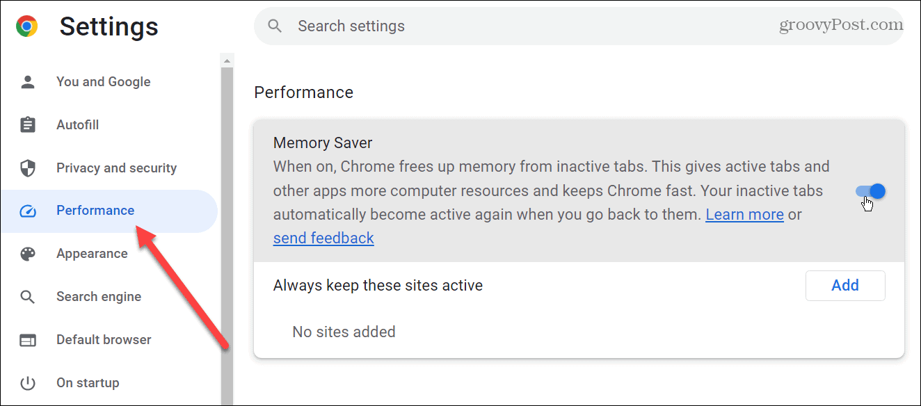 Tabs Memory Saver را در Google Chrome فعال کنید