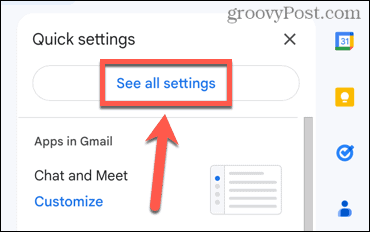 gmail تمام تنظیمات را ببینید