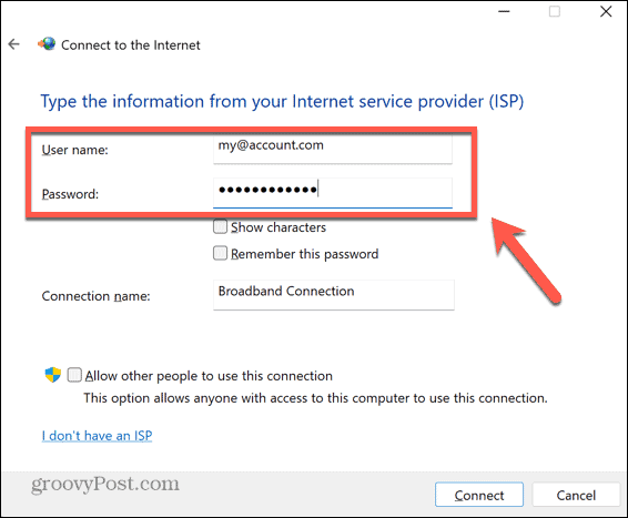 اعتبار ویندوز pppoe