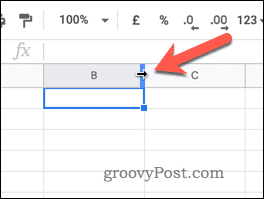 تغییر اندازه یک ستون در Google Sheets
