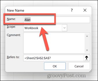 فیلد نام اکسل