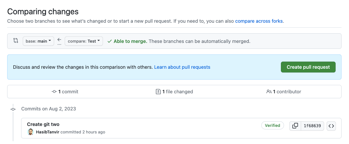 یک درخواست کشش GitHub ایجاد کنید