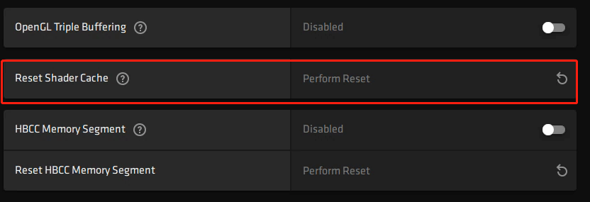 RESET Shader Cache در نرم افزار AMD: نسخه آدرنالین
