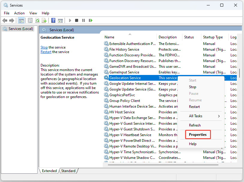 سرویس جغرافیایی را پیدا کنید