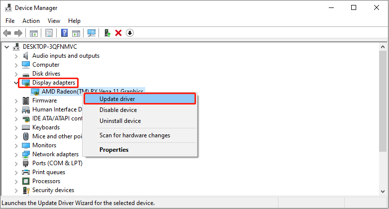 کارت گرافیک را به روز کنید