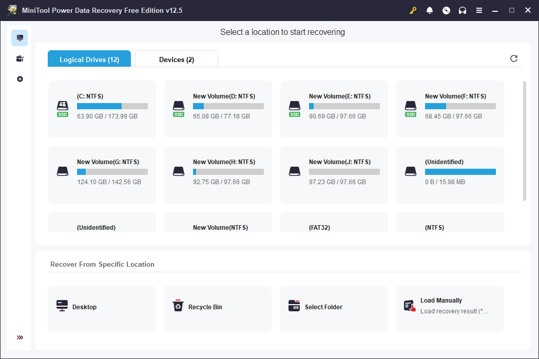 بازیابی پرونده ها با استفاده از بازیابی داده های Minitool Power