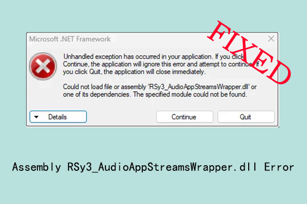 راه حل های آسان برای Assembly RSY3 AudioAppstreamswrapper.dll
