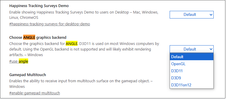 یک پس زمینه گرافیکی زاویه ای را در Chrome انتخاب کنید
