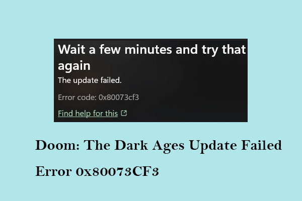 حل و فصل DOOM: به روزرسانی Dark Ages خطای شکست خورده 0x80073CF3