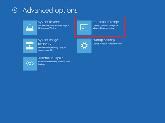 Command Prompt را انتخاب کنید