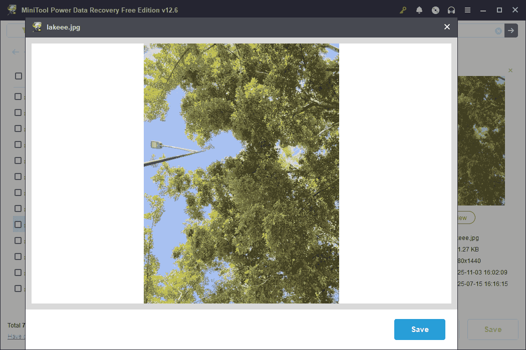 پیش نمایش فایل در MiniTool Power Data Recovery