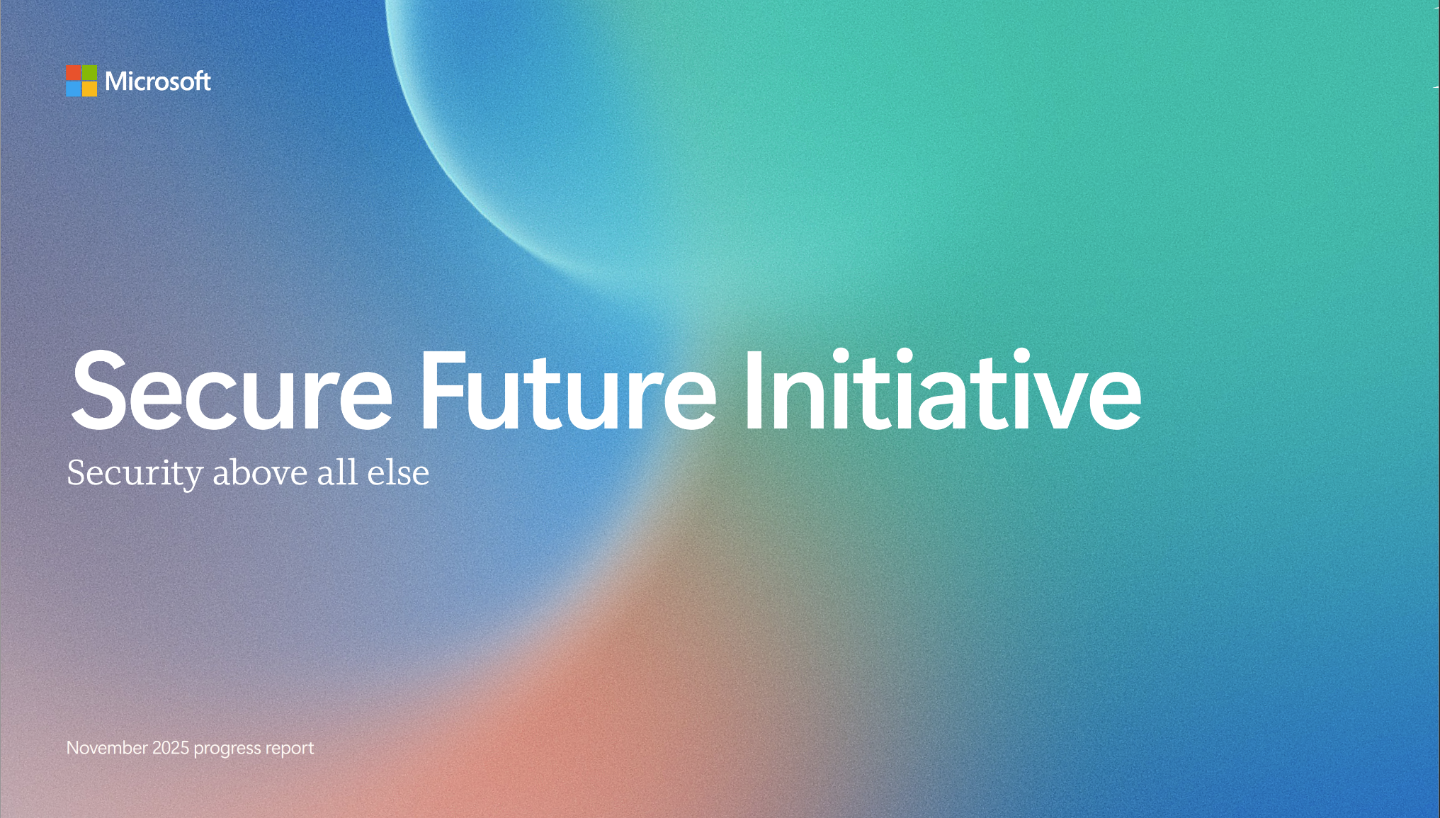 صفحه روی گزارش Secure Future Initiative نوامبر 2025.