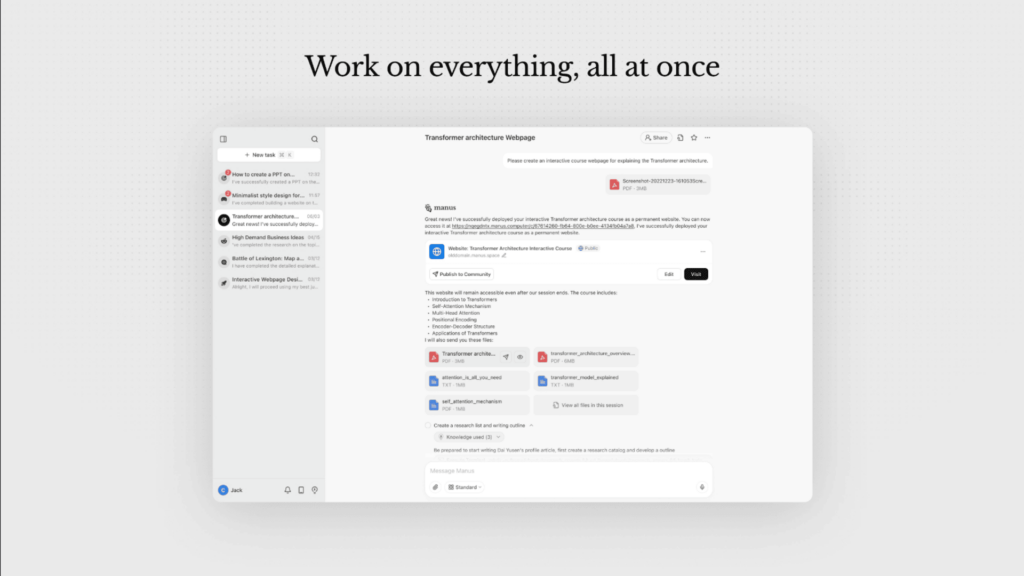 اسکرین شات Manus for Windows.