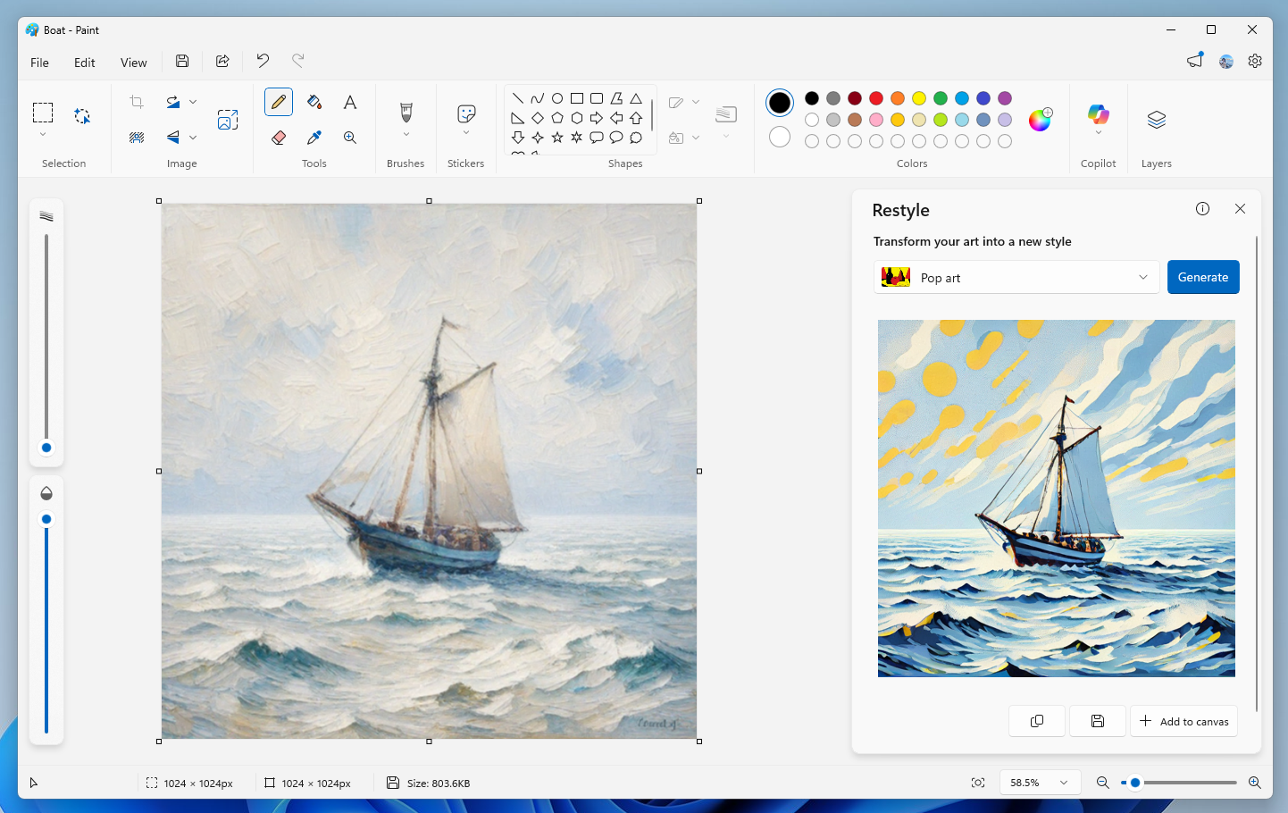 Restyle در Paint شروع به عرضه به Windows Insiders می کند